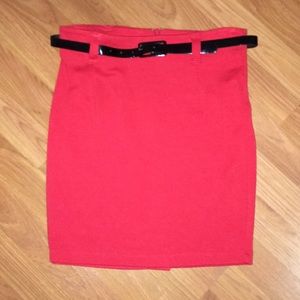 2b Bebe red fitted skirt